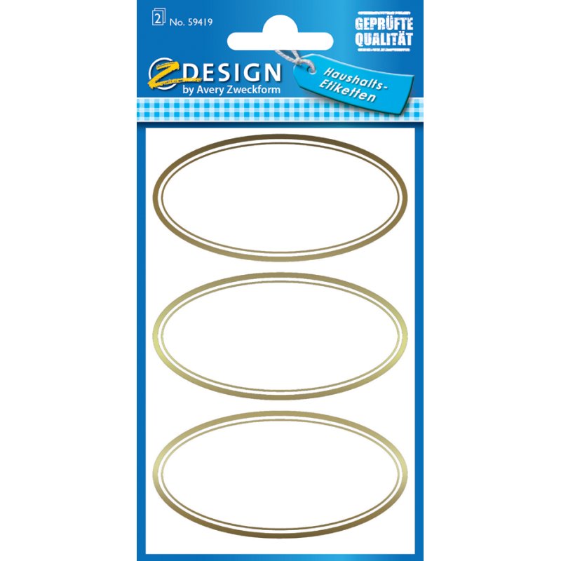 AVERY Zweckform étiquettes ménagères Bord Bleu, réutilisables, 15 pièces