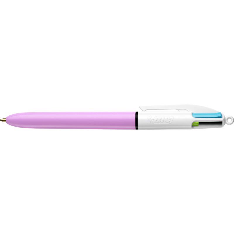 BIC stylo bille 4 couleurs Fun, bleu clair/blanc, 0,32 mm