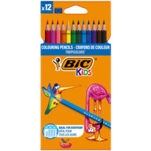 BIC KIDS kleurpotloden Tropicolors, 12 stuks, houtvrij