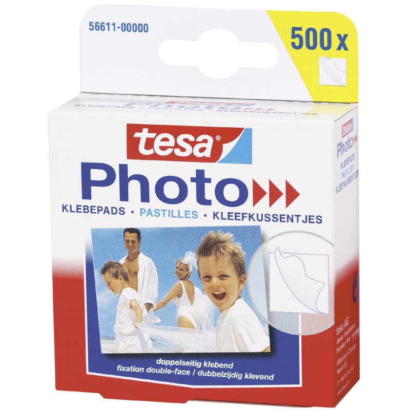 tesa pastilles adhésives photo, adhésif double face, blanc, 250 pièces