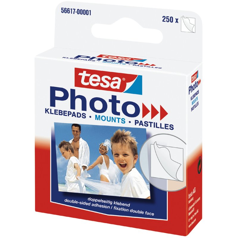 tesa pastilles adhésives photo, adhésif double face, blanc, 250 pièces