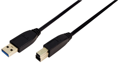 LogiLink USB 3.0 kabel USB-A naar USB-B, 1,0 meter, zwart