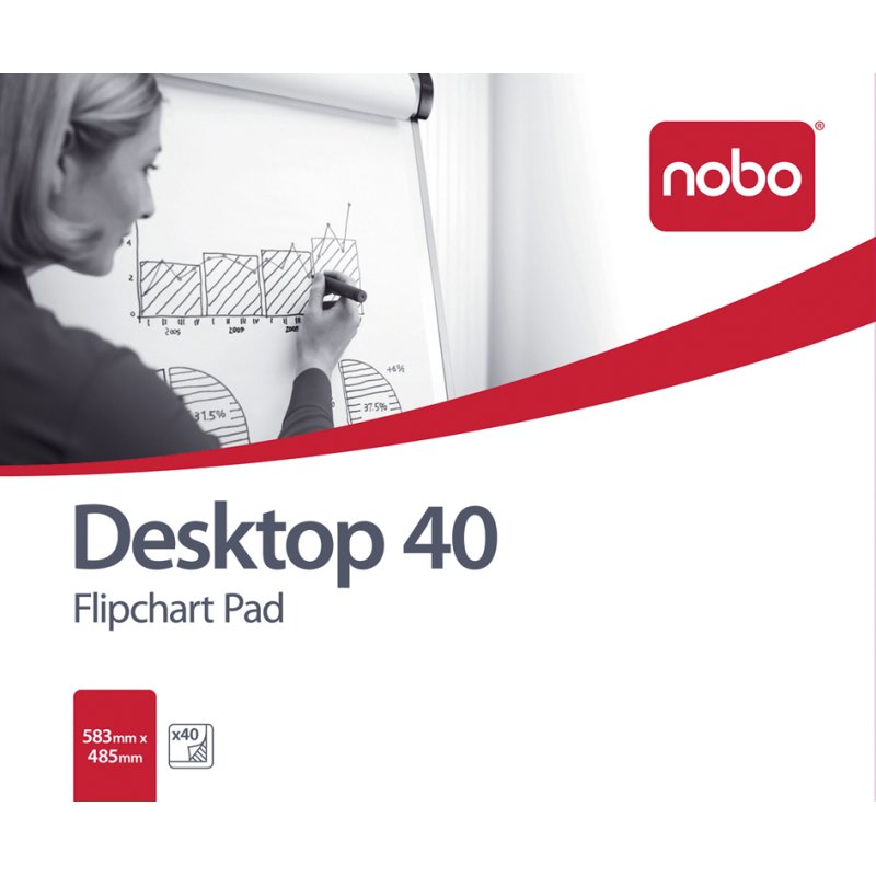 Nobo flipchart blok A1, 584×483 mm, wit, 40 vel