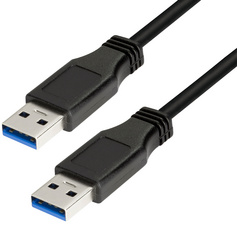LogiLink USB 3.0 kabel USB-A naar USB-A, zwart, 1 meter