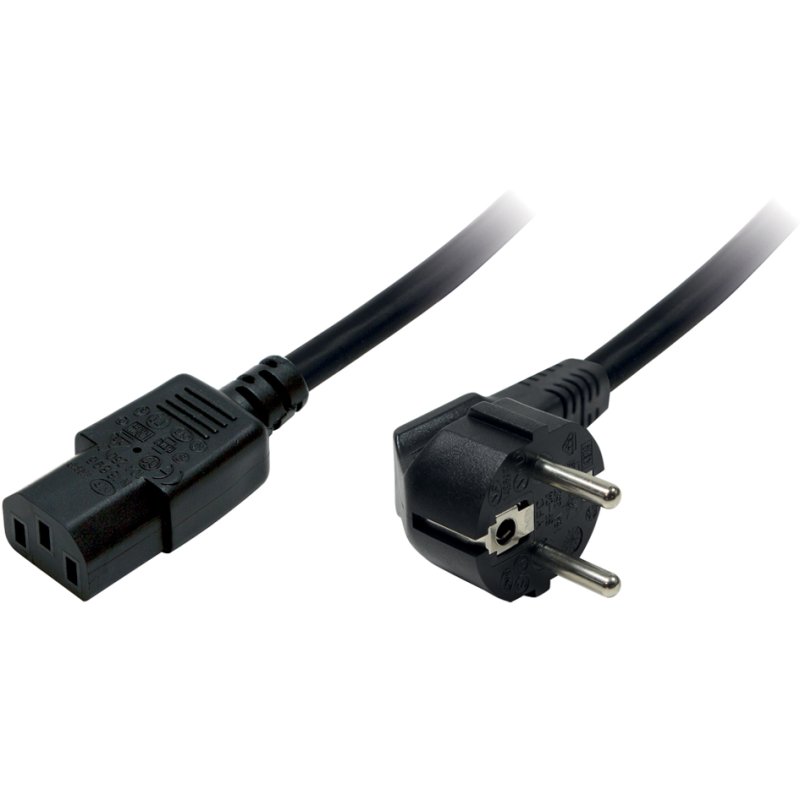 LogiLink câble d'alimentation, fiche coudée, noir, 3,0 m