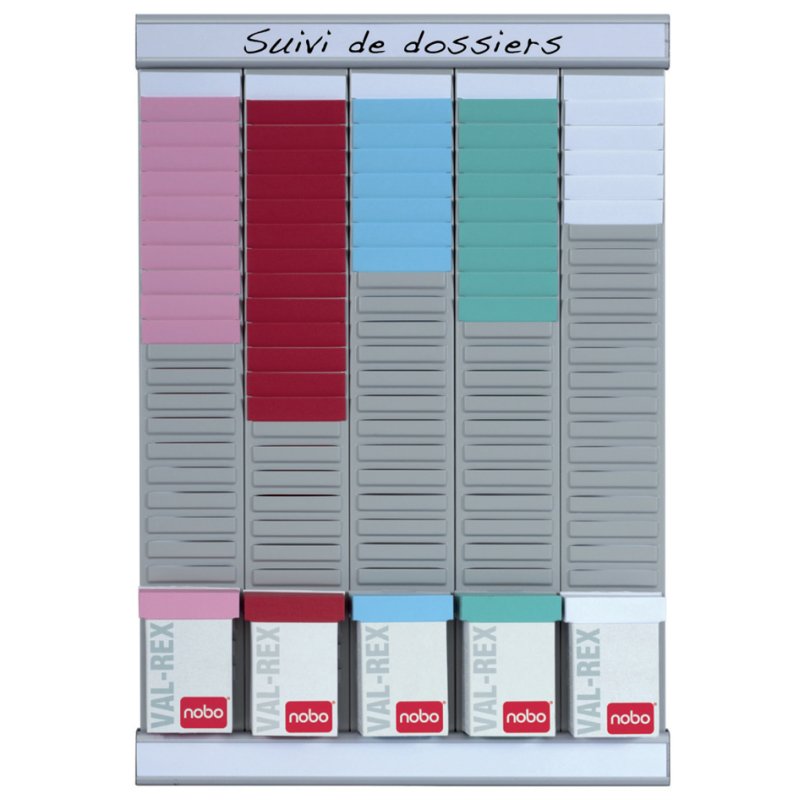 nobo weekplanner, 320 × 480 mm, 5 kaarthouders, inclusief wandbevestiging