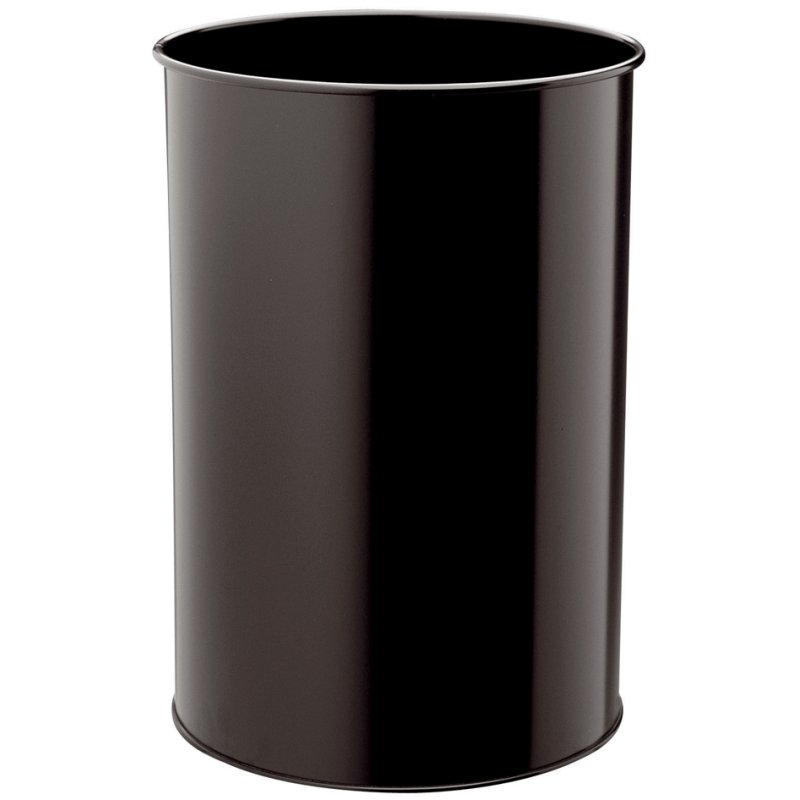 DURABLE poubelle métal rond, 30 litres, noir, 450 mm hauteur