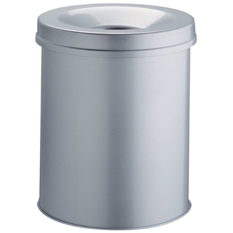 DURABLE poubelle SAFE rond, argent-métallique, 15 litres