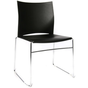 Topstar bezoekersstoel W-Chair, zwart, verchroomd stalen frame