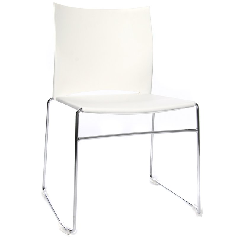 Topstar bezoekersstoel W-Chair, wit, chromen kuifframe, 4 stuks