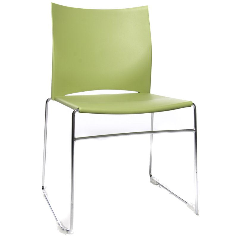Topstar bezoekersstoel W-Chair, wit, chromen kuifframe, 4 stuks