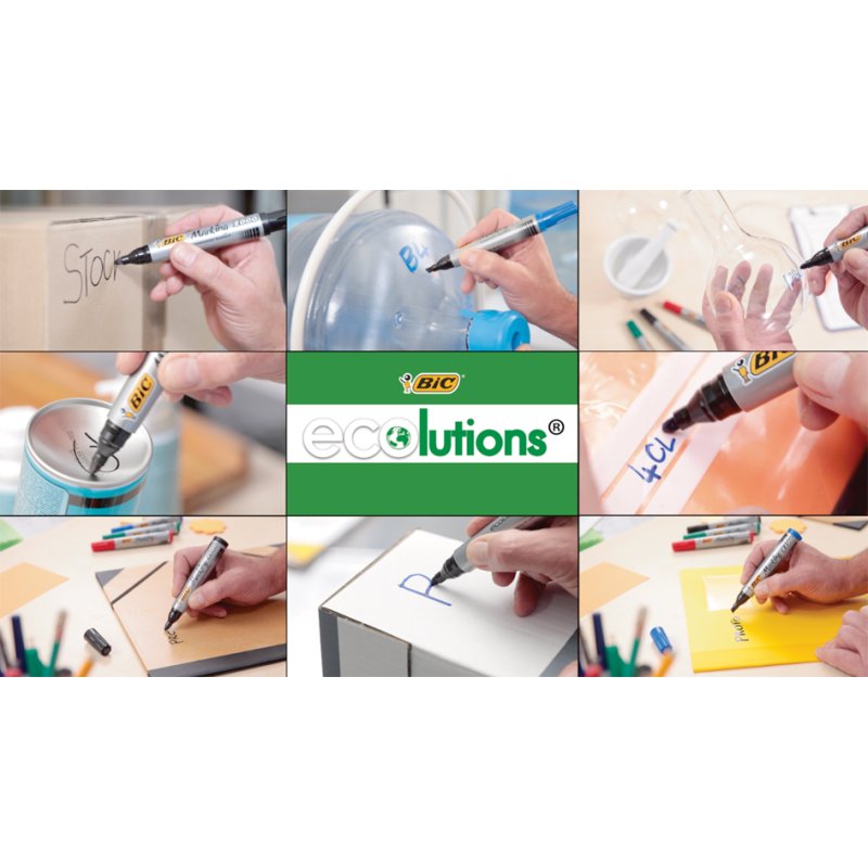 BIC permanent markers 2000 Ecolutions, ronde punt, set van 4 stuks