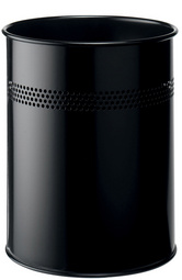 DURABLE prullenbak metaal rond, zwart, 15 liter