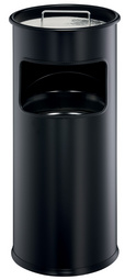 DURABLE corbeille METALL avec cendrier, ronde, gris métallisé, 17 litres