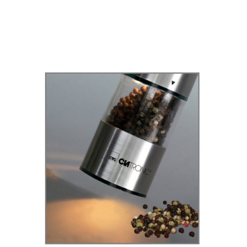 CLATRONIC moulin à poivre/sel PSM 3004N, acier inoxydable, meule en céramique