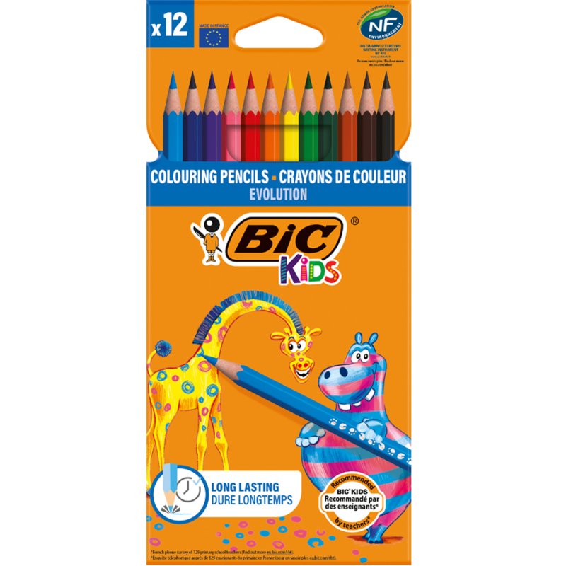 Bic KIDS kleurpotloden Evolution, kartonnen etui, 24 stuks