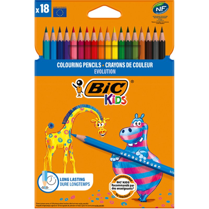 Bic KIDS kleurpotloden Evolution, kartonnen etui, 24 stuks