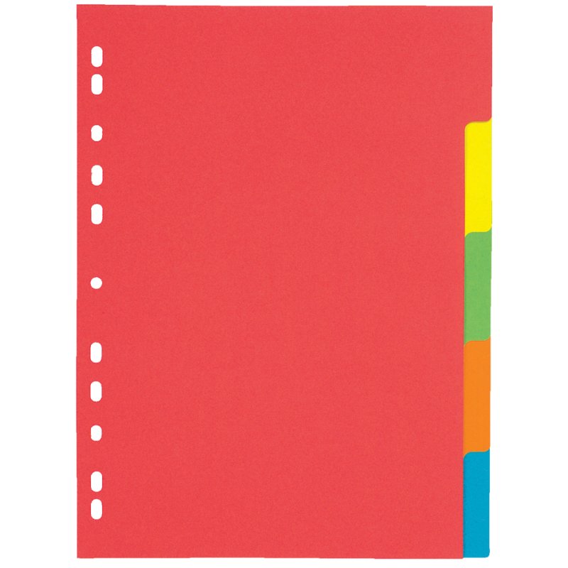 PAGNA intercalaires cartonnés A4, 10 pièces, 5 couleurs, 225 g/m²
