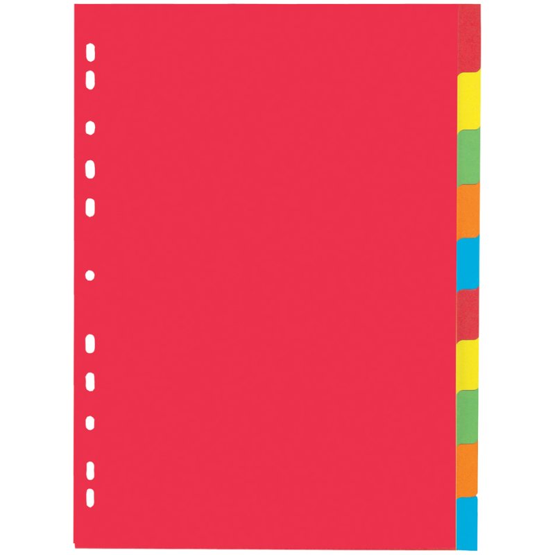 PAGNA intercalaires cartonnés A4, 10 pièces, 5 couleurs, 225 g/m²