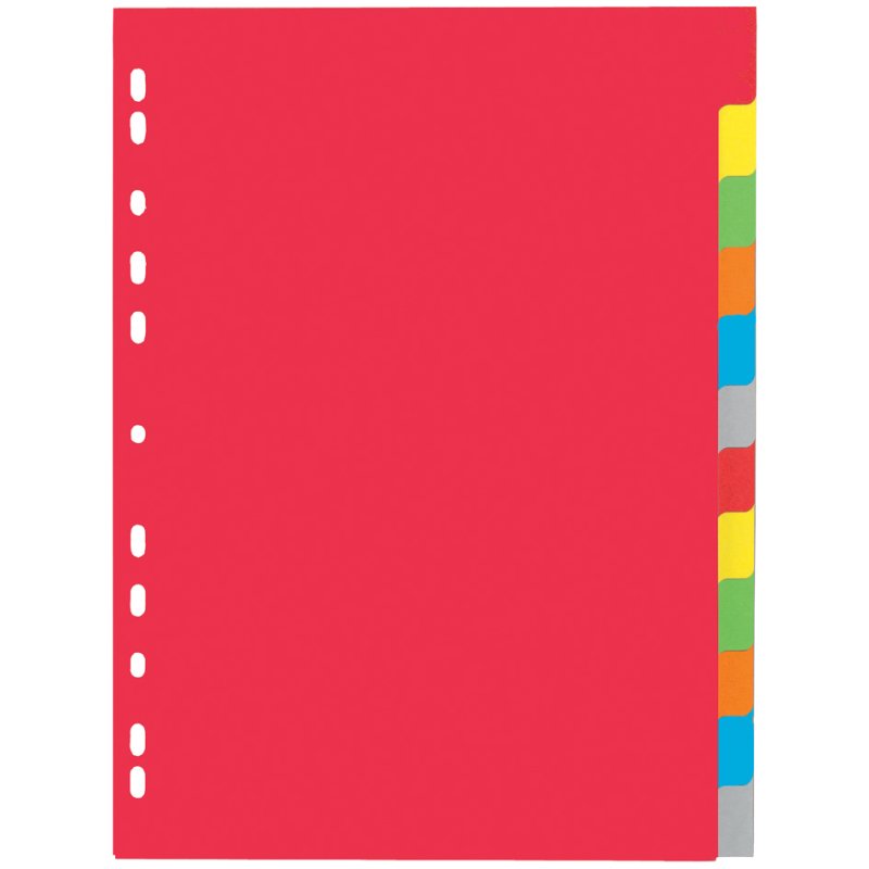 PAGNA intercalaires cartonnés A4, 10 pièces, 5 couleurs, 225 g/m²