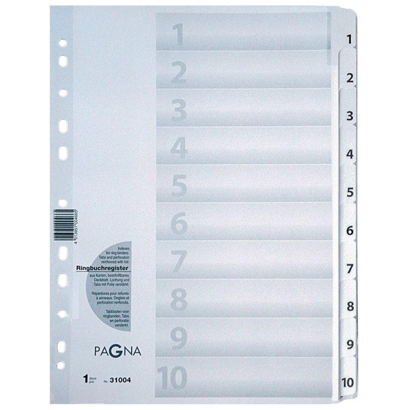 PAGNA intercalaires cartonnés 1-5, A4, 5 parties