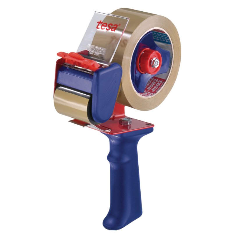 tesa dérouleur manuel Economy, jusqu'à 50 mm, bleu/rouge, frein de rouleau réglable