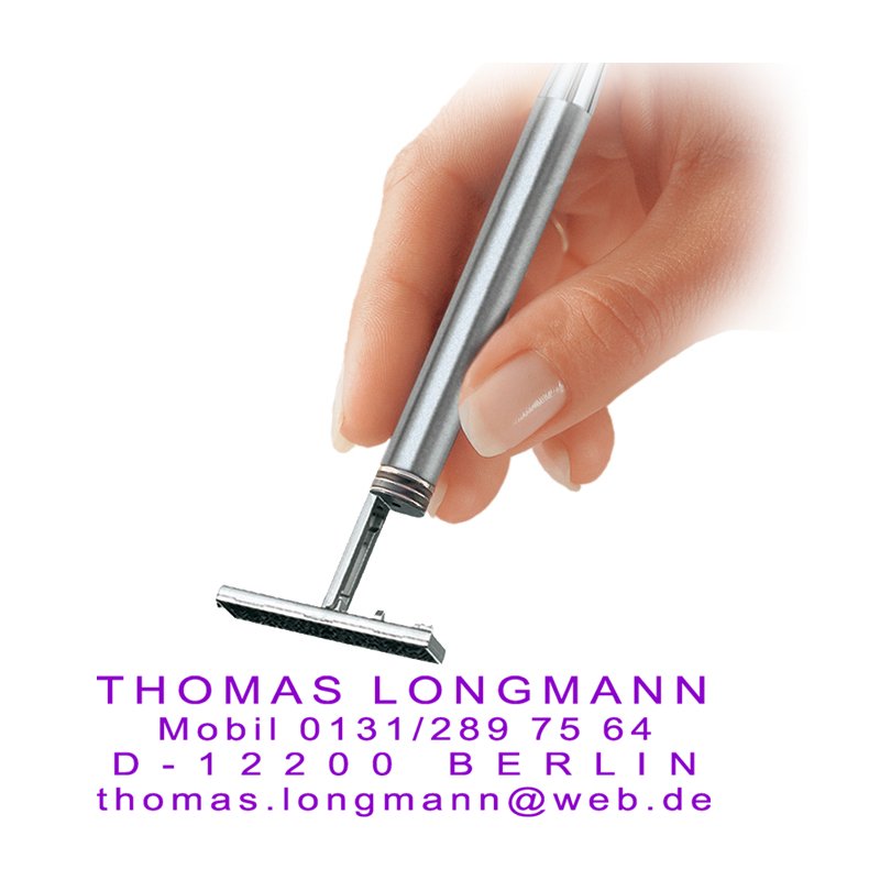 Schmorrde Heri stempelbalpen 6221, zilver/zwart, blauwe inkt