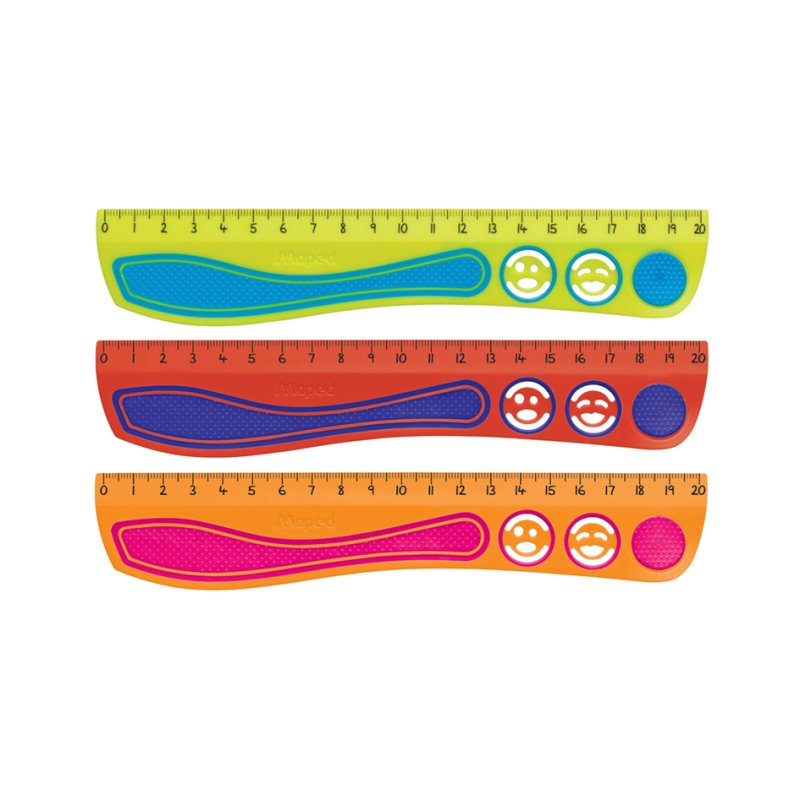 Maped règle plate Kidy Grip, 20 cm, antidérapante, plastique recyclé