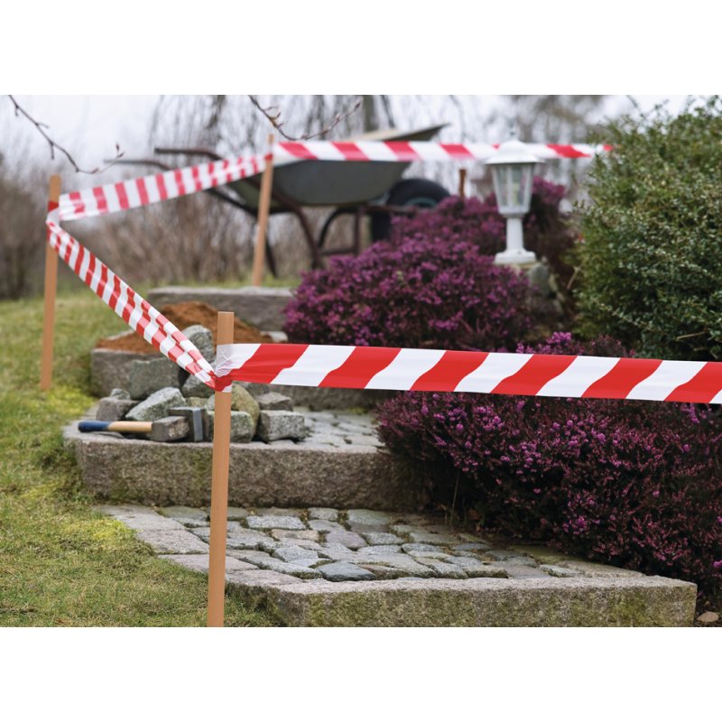 tesa ruban Signal, non-adhésif, rouge/blanc, 80 mm × 100 m