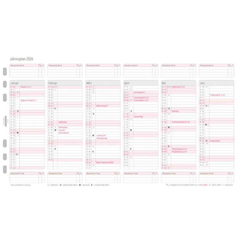 CHRONOPLAN jaarplanner 2027, A5-formaat, universaalperforation, 120 g/m²