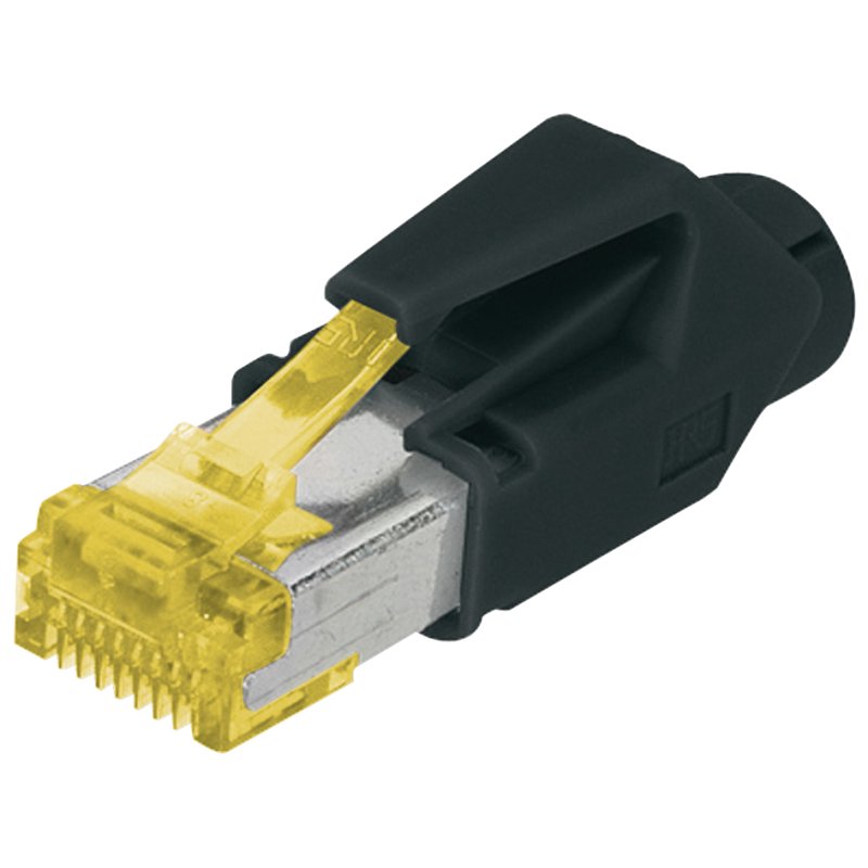 DIGITUS Connecteurs RJ45 Cat. 6a, blindés, protection coudée noire