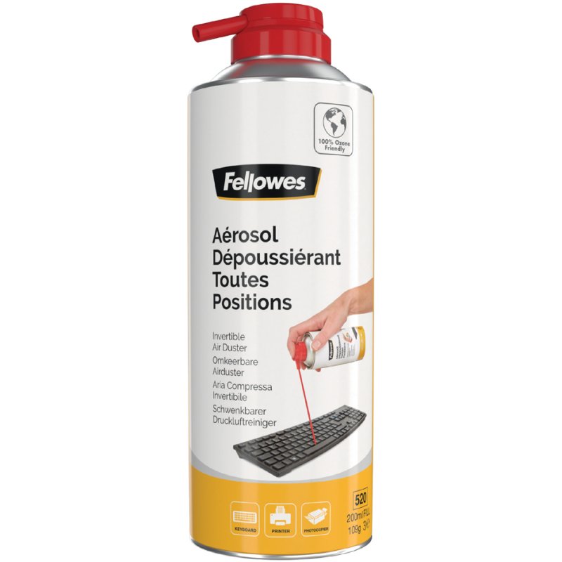 Fellowes spray air comprimé, 200 ml, avec tube rallonge