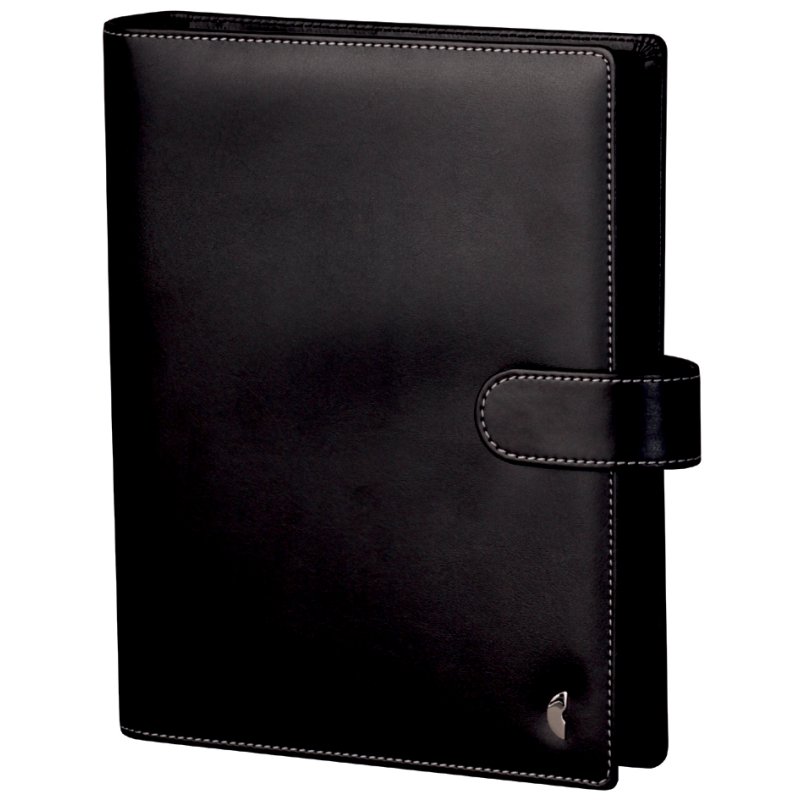 CHRONOPLAN agendaplanner Standard A5 Strak, kunstleder zwart, ringmechaniek, 190×240×40 mm