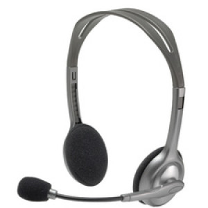 Logitech H110 stereo headset, microfoon, 3,5 mm aansluiting, zilver/antraciet