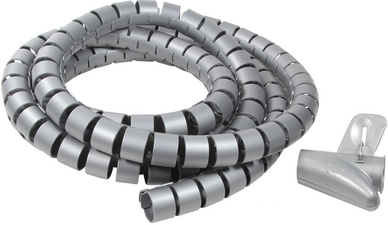 LogiLink kabelgeleider spiraal, 2,5 m, diameter 25 mm, zilver