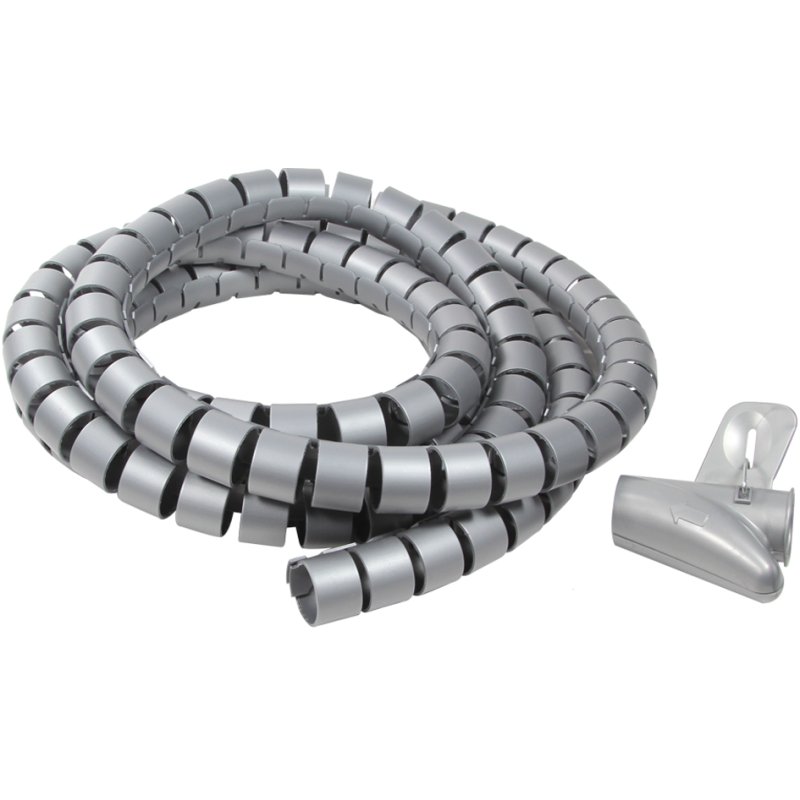LogiLink goulotte de câbles spirale, gris, diamètre 28 mm, 1,5 m