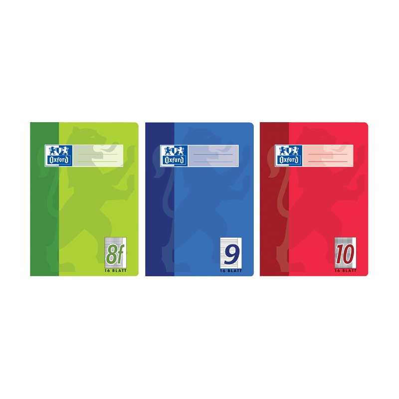 Oxford cahier A5, quadrillé avec marge, rouge, 16 pages