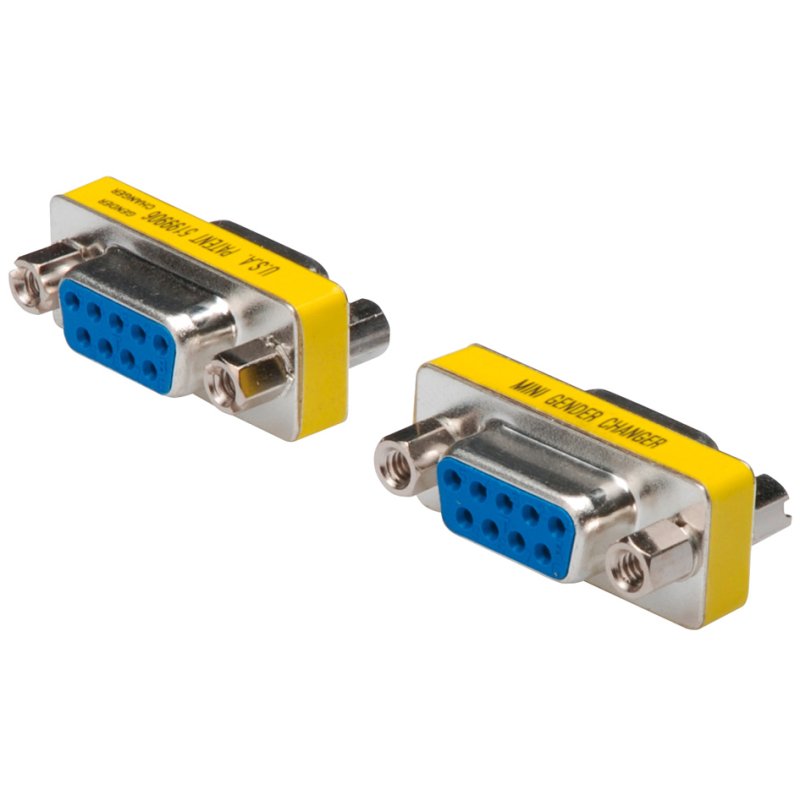 DIGITUS Mini genderchanger 9-polig Sub-D, metalen behuizing, 1:1 verbinding