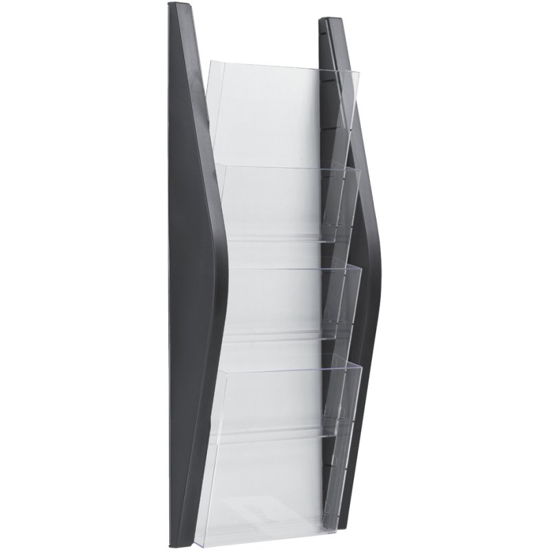 helit porte-classeurs mural, A5 vertical, couleur argent, 4 compartiments