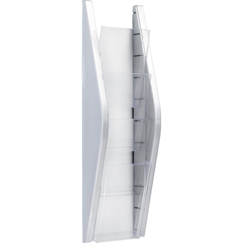 helit wall holder the arc, 4 brochures, 1/3 A4 portrait, silver