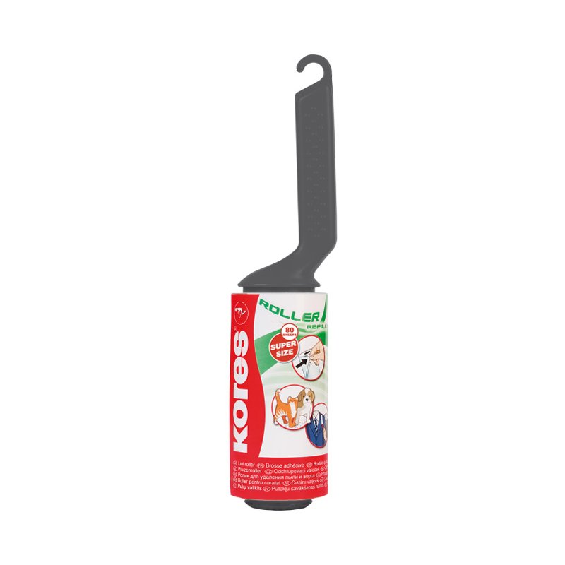 Kores rouleau adhésif antipoussière, rechargeable, avec manche, 80 feuilles