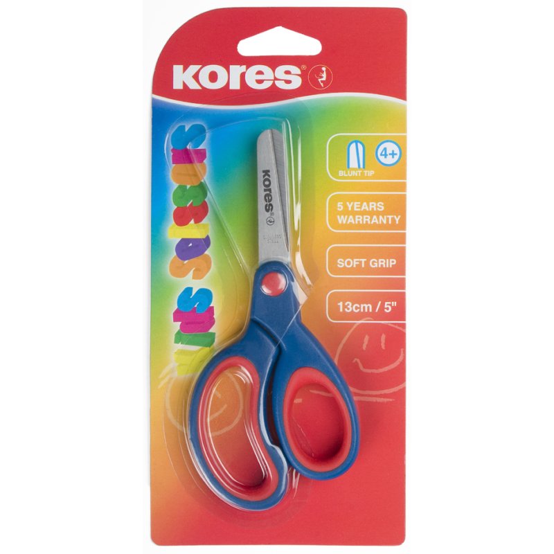 Kores ciseaux de loisir, pointe ronde, 130 mm, poignée colorée