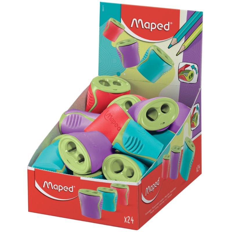 Maped Boogy double pencil sharpener, plastic, 24 pieces