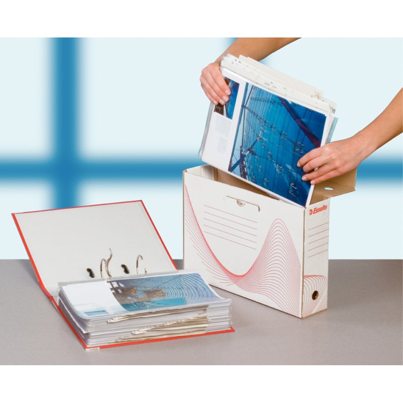 Esselte boîte d'archivage A4, blanc, 80 mm de largeur de dos, 25 pièces