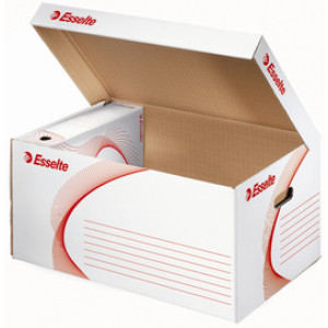 Esselte archiefbox met klapbaar deksel, A4, wit, 10 stuks