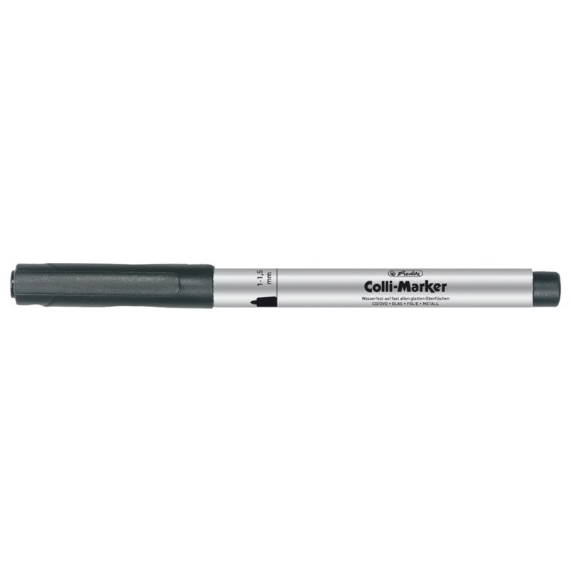 Herlitz marqueur permanent, pointe ronde, noir, 1-1,5 mm