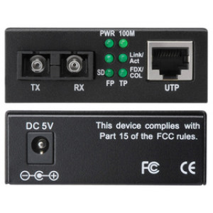 DIGITUS Fast Ethernet mediaconverter, RJ45/SC, enkelmodus, 20 km