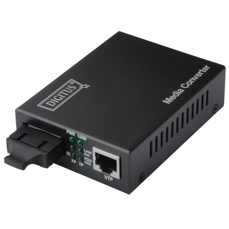 DIGITUS Fast Ethernet mediaconverter, RJ45/SC, enkelmodus, 20 km