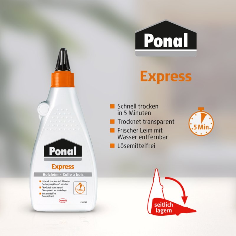 Ponal Express houtlijm, oplosmiddelvrij, 60 g