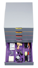 DURABLE ladenblok VARICOLOR MIX 5, 5 laden, grijs/kleurverloop, A4